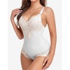 Women's Lace Bodysuit Shapewear Adjustable Straps Crotch Hooks Tummy Control - 2 of 4