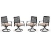 Captiva Designs Outdoor Patio Dining Swivel Steel Chairs with Thick Cushions - 3 of 4