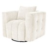 Hyleory Wooden Frame Swivel Chair with Soft Fabric Upholstery, 360° Rotation, Comfortable Ergonomic Design for Living Room and Office Seating - 2 of 4