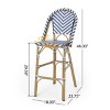 Set of 2 Outdoor Barstools,29" Aluminum Frame with Bamboo Finish for Patio,Courtyard,Garden - The Pop Home - 4 of 4