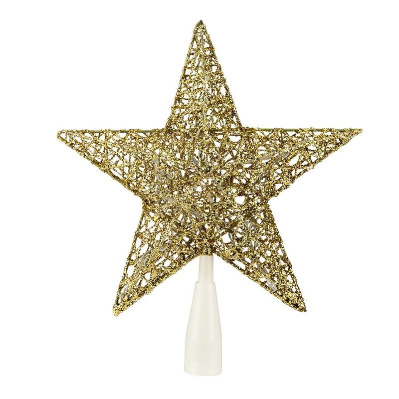 Northlight 10" LED Lighted Gold Glittered Star Christmas Tree Topper, Warm White Lights, 2 of 4