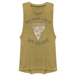 Juniors Womens Lost Gods You Stole a Pizza My Heart Festival Muscle Tee - 1 of 4