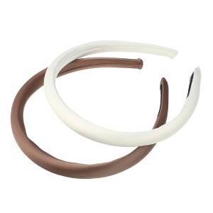 Unique Bargains Women's Anti Slip Fashion Solid Simple Silk Headbands 0.59" Wide 2 Pcs - 1 of 4