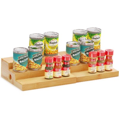 SpaceAid 3 Tier Bamboo Spice Rack Organizer for Cabinet(Natural)