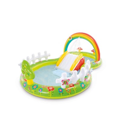 Photo 1 of Intex 57154EP 114 Inch Colorful Inflatable My Garden Water Filled Extra Padded Outdoor Play Center with Slide and Built In Sprayer