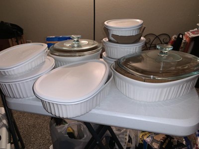 Corningware French White 18pc Round & Oval Bakeware Set