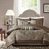 Charlotte 6 Piece Duvet Set - Blue/Brown (Queen): Madison Park, Polyester, Machine Washable, Paisley Pattern - 2 of 4