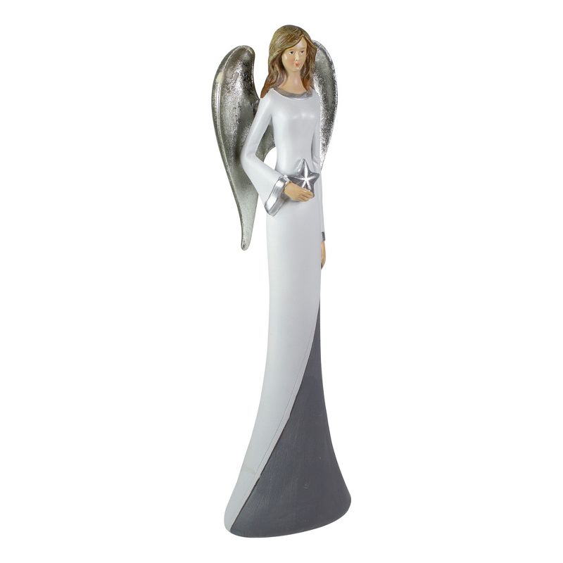 Northlight 16.5" Silver and White Angel with Star Tabletop Figurine, 3 of 6