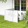 Tangkula Air Conditioner Fence, Decorative Trash Can Enclosure with Stakes 48”L x 37.5”H Pool Equipment Fence Screen  Black/White - 2 of 4