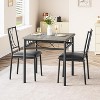 GOCAPTAIN Farmhouse Wooden Dining Table Set for 2, Square Kitchen Table with 2 Chairs, 3 Piece Small Table and Chairs Set for Apartments, Studios - 4 of 4