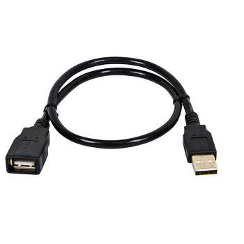 Monoprice USB 2.0 Extension Cable - 1.5 Feet - Black | Type-A Male to USB Type-A Female, 28/24AWG, Gold Plated Connectors