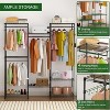 Heavy Duty Portable Closet Wardrobe - 68.9" L x 15.7" W x 76.4" H, 4 Hanging Rods, 8 Shelves & 8 Hooks, Adjustable Freestanding Clothing Rack, Black - 2 of 4