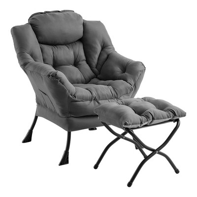 Lazy Chair Modern Soft Comfortable Reading Lounge, Accent Sofa Chair with Armrest Side Pocket, Ergonomic Design for Living Room Bedroom Dorm Office