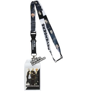 Tokyo Revengers Lanyard Anime Manga Manji Gang Breakaway ID Badge Holder with 2" Rubber Charm - 1 of 4