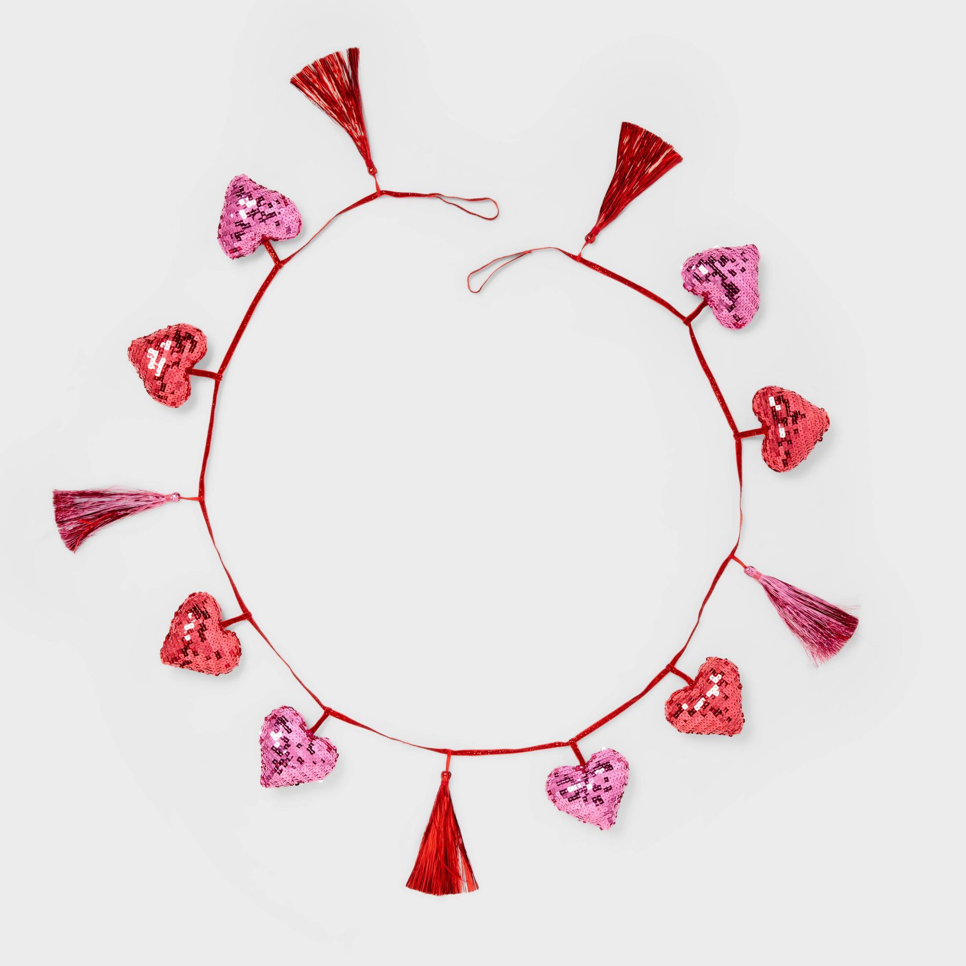 Valentine's Day Stuffed Heart Garland with Tassels - Spritz™