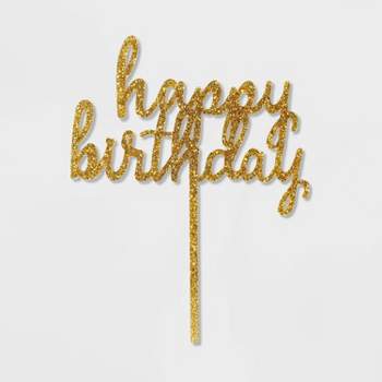 happy Birthday Party Banner White/gold - Spritz™ : Target