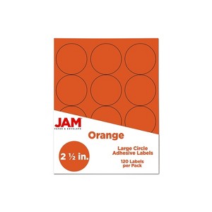 JAM Paper Round Label Sticker Seals 2.5" Diameter Orange 12 Labels/Sheet 10 Sheets/Pack (147628584) - 1 of 4