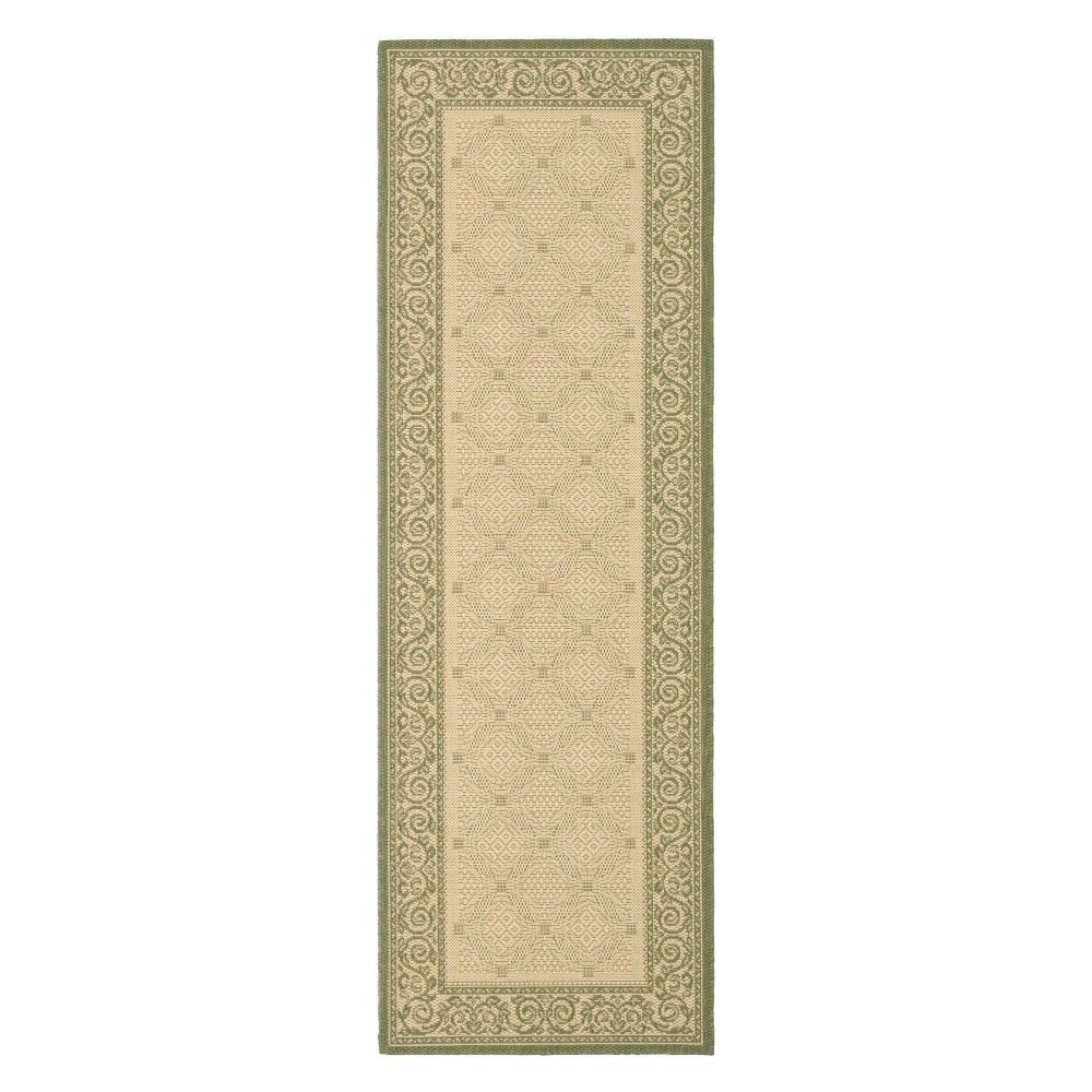 2'3in x 6'7in Runner Morris Patio Rug Natural/Olive - Safavieh