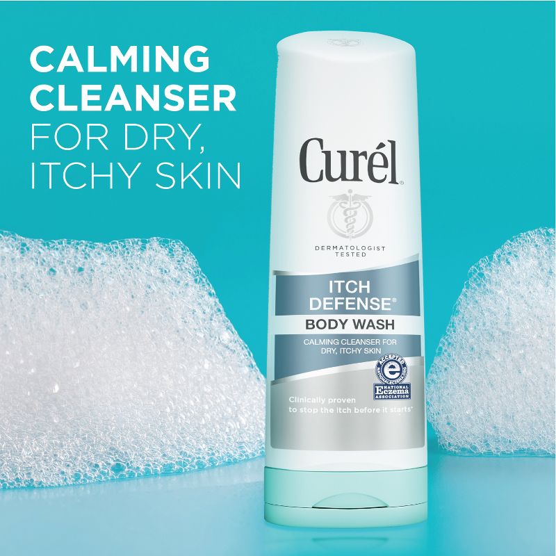 Curel Itch Defense Body Wash, Daily Body Cleanser, with Hydrating Jojoba and Olive Oil, Hydrating Unscented - 10 fl oz, 5 of 11