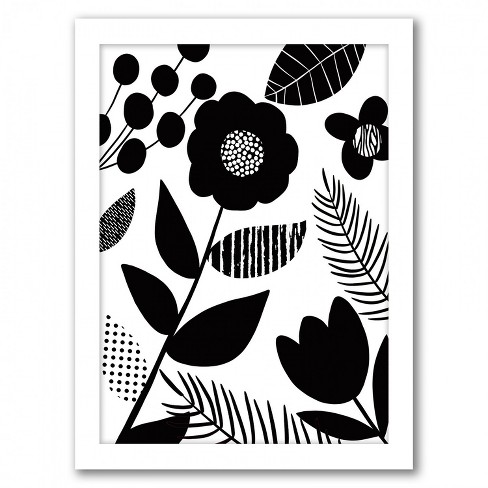 Americanflat Bw Floral Illust By Lisa Nohren White Frame Wall Art Target