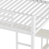 TopComfy Beds Queen Size Loft Bed Frame with Built in Wardrobe Metal Loft Bed with Desk and Storage Shelves for Bedroom, White, 63.78"*68.5"*163.58" - 3 of 4