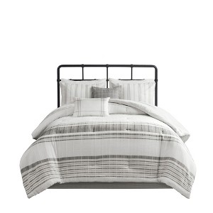 LIVN CO. 6-Piece Striped Oversized Cotton Jacquard Comforter Set - 1 of 4