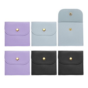 Unique Bargains PU Leather Soft Mini Jewelry Storage Pouches 6 Pcs - 1 of 4