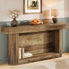 Hommoo 63" Farmhouse 2-Tier Wooden Console Table Vintage Brown - 2 of 4