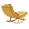GustoWave Nursery Rocking Chair, Upholstered Glider Chair 22.83" x 51.37" x 32.67" Yellow Armchair with Padded Seat Accent Recliner Reading Chair - 4 of 4
