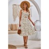 I AM A FASHION JUNKY Square Neck Leopard Cut Out Elastic Waist Dress - 3 of 4