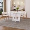 ORRD 47.24" Round Dining Table for 4, Farmhouse Marble White Finish Kitchen Table, 300lb Capacity - 2 of 4