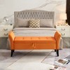 CAVINAS Rectangle Storage Ottoman Bench for Bedroom,51.5" Velvet Storage Bench with Solid  Wood Legs,Ottoman for Living Room,Bedroom,Entryway - 3 of 4