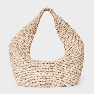 Straw Crescent XL Tote Handbag - Universal Thread™ Natural : Target