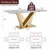 70" Marble Dining Table for 6 People, Rectangular Faux Marble Table with Stainless Steel Base, Modern Dining Table for Kitchen or Dining Room-Koiai - 4 of 4