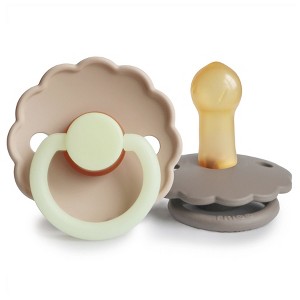 FRIGG Daisy Night Natural Rubber Pacifier 2-Pack - 1 of 4