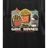 Girl Dinner French Fries Popcorn & Coffee Crew Neck Short Sleeve Women's Black T-shirt - image 2 of 2