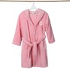 Personalized Linum Kids 100% Polyester SUPER PLUSH Double Brushed Hooded Bathrobe in White Bookman Font - 3 of 3