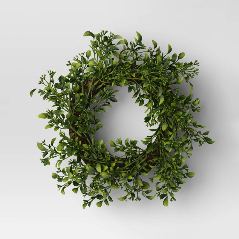 Boxwood Mini Wreath Green - Threshold&#8482;, 1 of 5
