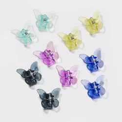 Butterfly Hair Clip Set 10pk - Wild Fable™ Blue/Green/Purple