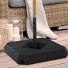Outsunny 4-Piece Outdoor Patio Offset Umbrella Base Stand Weight Holder w/ Cross Base for Powerful Support, 158lbs Sand or 132lbs Water Filled, Black - 3 of 4