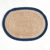 Plum & Post Jute Coil Oval Placemats, Set of 8 - Natural/Navy - 2 of 4