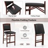 Tangkula Set of 4 Counter Height Chairs w/ Rubber Wood Legs Padded Seat & Backrest - 4 of 4