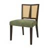 Set of 2 Dining Chairs with Rattan Back,Mid Century Armless Chair with Rubberwood Frame,Modern Farmhouse Upholstered Dining Chair-Koiai - 3 of 4