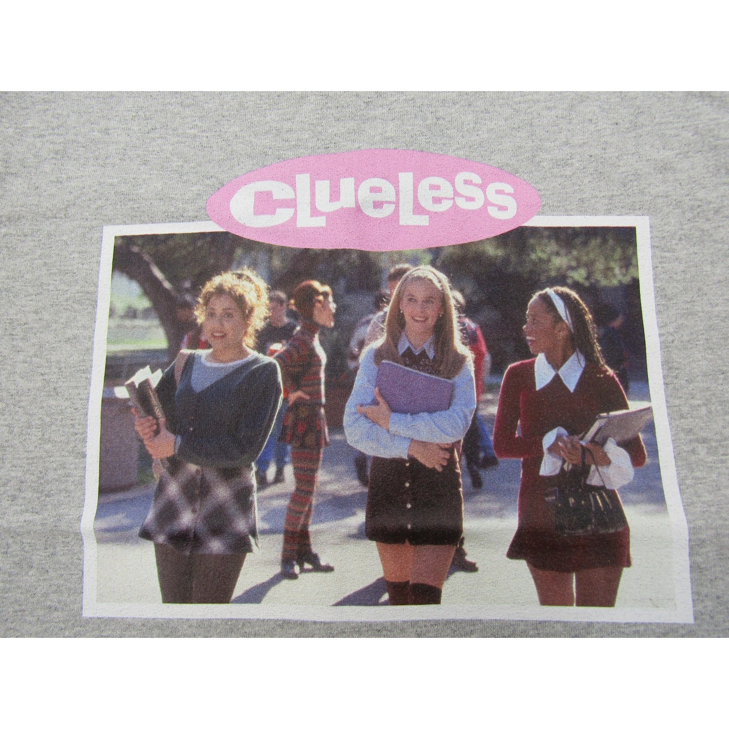 Футболка Clueless Characters With Books Photo Crew Neck Short Sleeve Athletic Heather T-shirt для девочек — фото 2