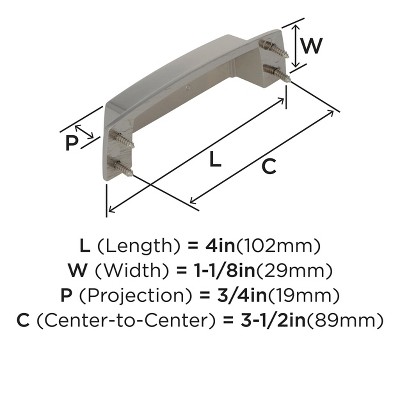 Polished Nickel 3-1/2" Cabinet Cup Pull with Mounting Hardware