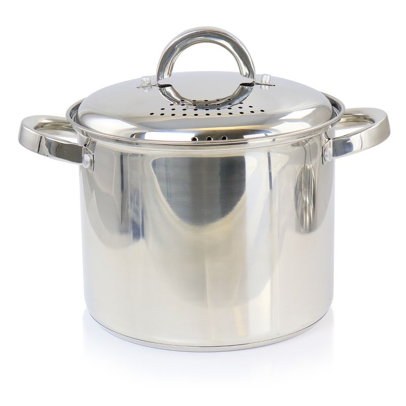Oster Sangerfield 5 Quart Stainless Steel Pasta Pot with Strainer Lid and Steamer Basket, 5 of 8