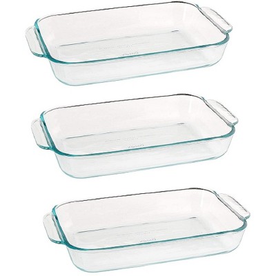 Pyrex Freshlock 2pc Glass Value Pack Rectangle Baking Dish Red : Target