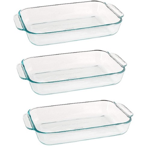 Pyrex Freshlock 2pc Glass Value Pack Rectangle Baking Dish Red