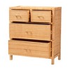 bali & pari Vaere Modern Bohemian Natural Brown Rattan and Mahogany Wood Storage Cabinet - 3 of 4