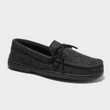 dluxe by dearfoams Men's Dilan Slippers - Charcoal Gray